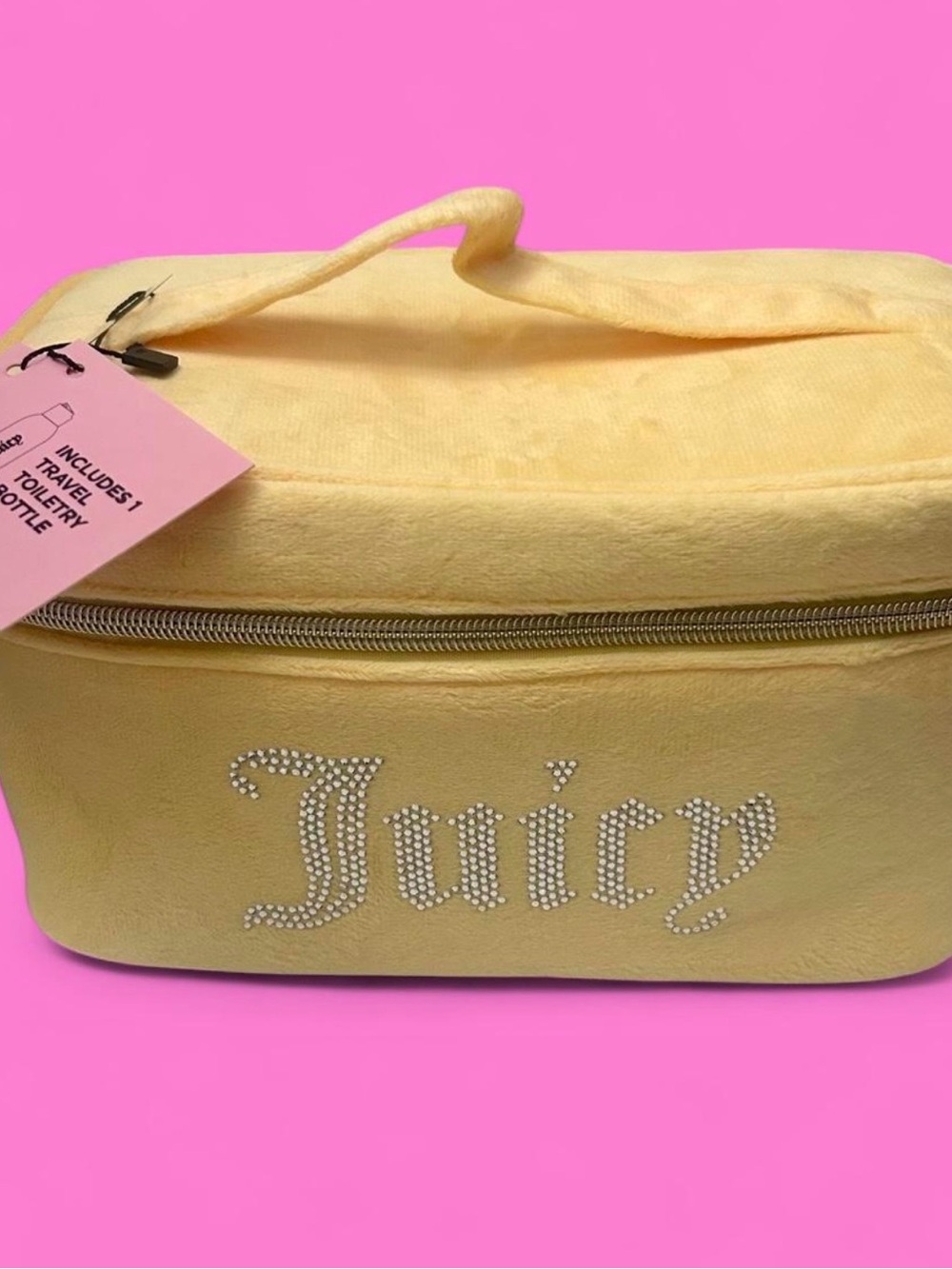 π NWT Juicy Couture Yellow Velour Vanity Case